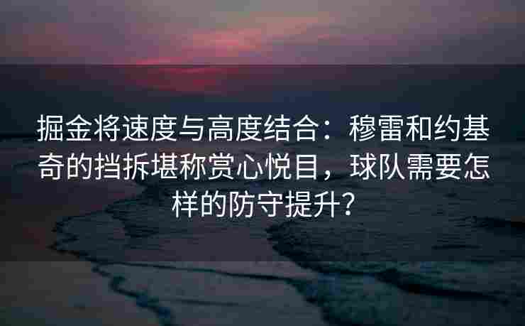 掘金将速度与高度结合：穆雷和约基奇的挡拆堪称赏心悦目，球队需要怎样的防守提升？